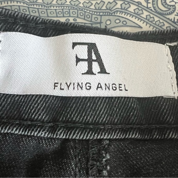 NWOT Flying Angel Asymmetric Women's Black Denim Shorts SZ 32 - Picture 5 of 7
